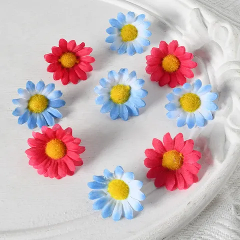 Têtes de Fleurs de Marguerite Artificielles Petites Marguerites en Soie pour Bricolage Mariage Fête Décoration Accessoires de Cheveux