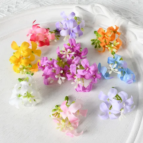 Têtes de Fleurs en Soie Artificielle Osmanthus Mini Fleurs de Laurier pour Épingle à Cheveux Performance d'Opéra Fête Décoration Florale Bricolage