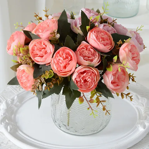 Bouquet De Fleurs Artificielles En Soie Pivoine Style Européen Pour Décoration De Maison Mariage Fête Et Hôtel Arrangement Floral