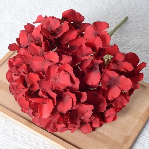 Bouquet d'Hortensias Artificiels Réalistes en Tissu de Soie et Plastique pour Mariage Décoration de Maison Accessoires Photo