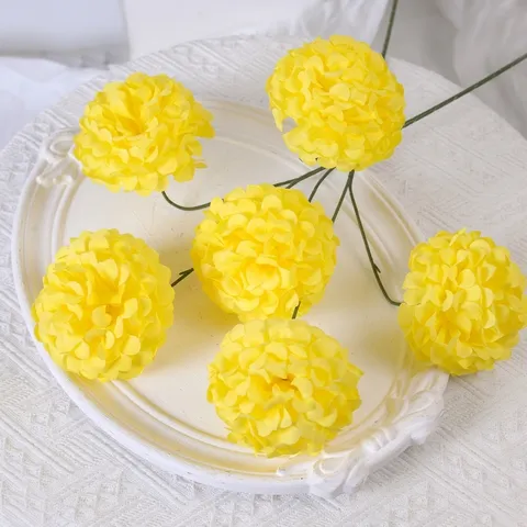 Künstliche Hortensie Blume Mehrkopf Seidenstoff Plissee Falsche Hortensien Langer Stiel Monet Stil Haus Hochzeit Floral Deko