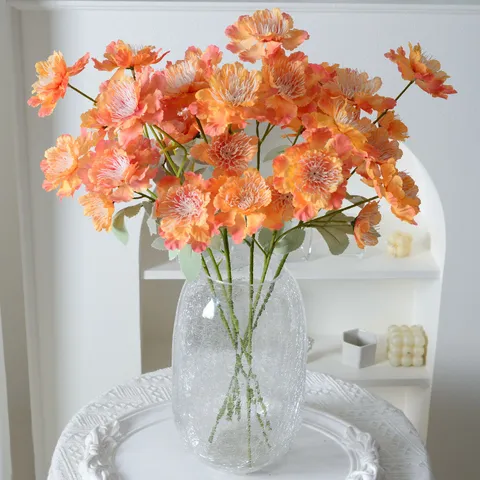 Bouquet de Fleurs Artificielles Pivoine Multi Têtes Fausses Fleurs en Soie pour Mariage Maison Fête Salon Table Décoration Arrangement Floral