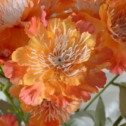 Bouquet de Fleurs Artificielles Pivoine Multi Têtes Fausses Fleurs en Soie pour Mariage Maison Fête Salon Table Décoration Arrangement Floral