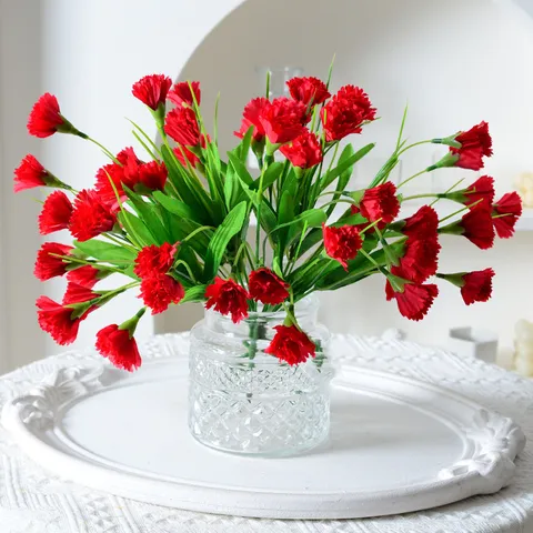 Carnation Artificial Flowers Silk Flower Bouquet Home Wedding Decor Fake Flower Table Centerpiece