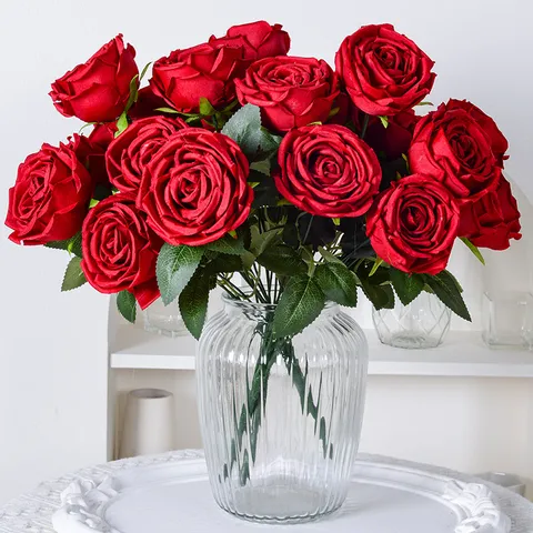 Bouquet de Fleurs en Soie Artificielle Rose pour Décoration de Fête de Mariage à Domicile