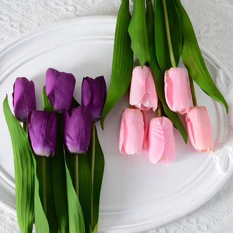 Fleur De Tulipe Artificielle Hydratante Haut de Gamme Pour Mariage à Domicile Accessoire De Photographie Décoration