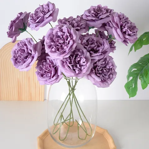 Branche de Fleur de Rose en Soie Artificielle Rose Austin Pour la Décoration de Fête de Mariage à la Maison Accessoires de Photographie Arrangement Floral
