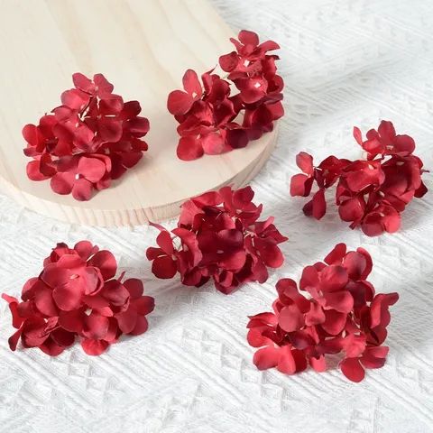 Artificial DIY Hydrangea Flower Heads Silk Fabric Petals For Hair Accessories Hanfu Collocation Home Decor Fake Flowers