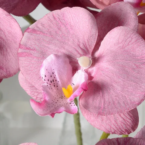 Branche Unique Phalaenopsis Artificielle Fleur en Soie 9 Têtes Fausse Orchidée Décoration Maison Hôtel Arrangement Floral