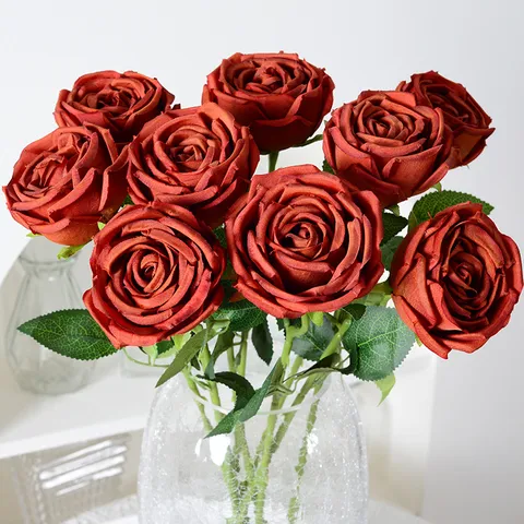 Branche Unique Rose Impériale Fleur Artificielle Soie Maison Mariage Fête Décoration Accessoires Photographie Fausse Fleur