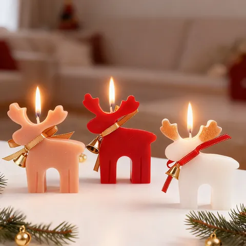 Kerst Rendier Aromatherapie Kaars Sojawas Schattige Dier Vormige Kaars Feestelijke Party Huisdecoratie Cadeau