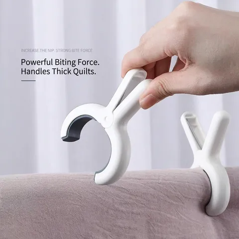 Plastic Windproof Quilt Clip Heavy Duty Anti Slip Clothes Drying Peg Bed Sheet Fixed Clamp Home Laundry Organizer