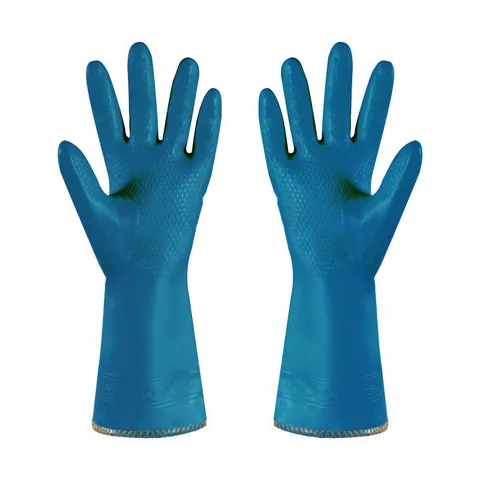 Gants de Ménage en Caoutchouc Doublés de Polaire Épaisse pour Nettoyage de Cuisine Imperméables Antidérapants Manches Longues