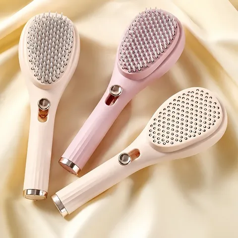 Spazzola per Capelli Portatile con Cuscino d'Aria Retrattile Pettine per Massaggio Autopulente Massaggiatore Cuoio Capelluto ABS Donna