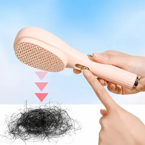 Spazzola per Capelli Portatile con Cuscino d'Aria Retrattile Pettine per Massaggio Autopulente Massaggiatore Cuoio Capelluto ABS Donna