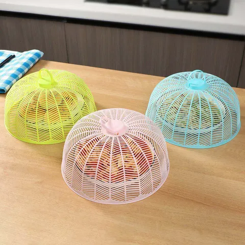 Foldable Mesh Food Cover Tent Anti-Fly Dustproof Umbrella Food Protector Kitchen Dining Table Food Cover Basket