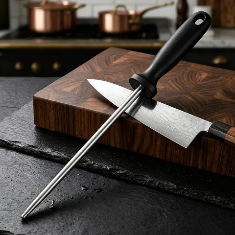 Professional Stainless Iron Kitchen Knife Sharpening Rod Household Superfine Sharpening Stick Tool For Butcher Knife