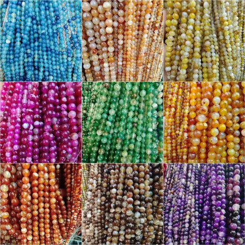 Perles d'Agate Rayée Naturelle Perles Vrac Rondes Pour Fabrication de Bijoux DIY Bracelet Collier Accessoires