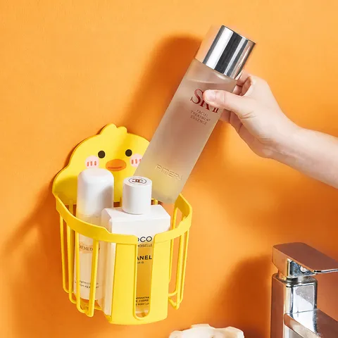 Caja de Pañuelos de Pared sin Perforación Lindo Pato Amarillo Soporte de Papel Higiénico Organizador de Baño