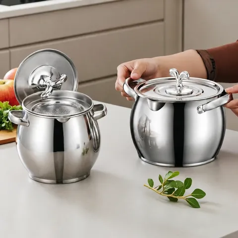 Stainless Steel Lard Pot With Strainer And Spoon High Temperature Resistant Large Capacity Oil Storage Container