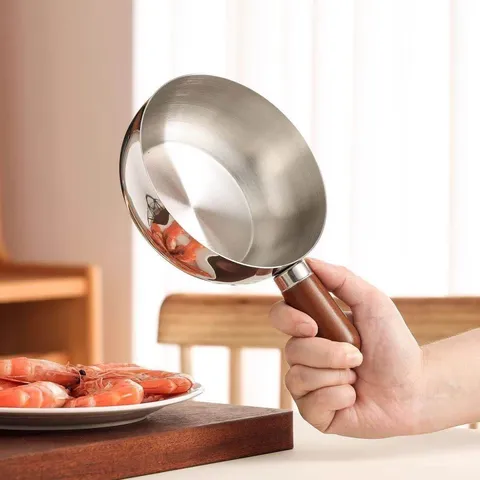 Poignée en Bois de Noyer Acier Inoxydable Pot à Nouilles Instantanées Petit Pot à Soupe Bol de Petit-Déjeuner Cuisine