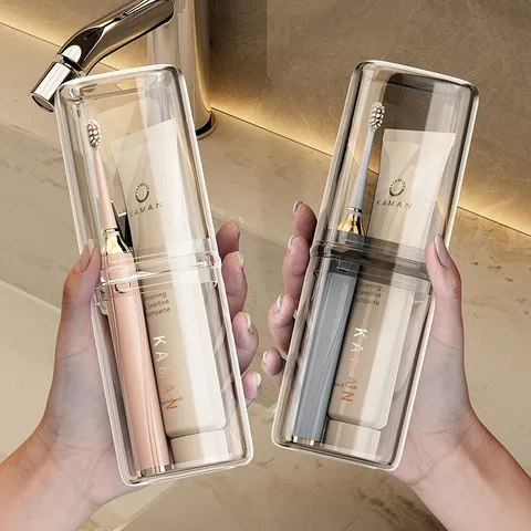 Portable Travel Toothbrush Toothpaste Storage Cup Two-In-One Mouthwash Cup Bathroom Organizer Travel Gargle Cup