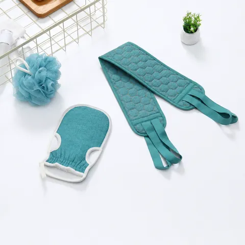 Exfoliating Bath Sponge Back Scrubber Shower Puff Set Plant Fiber Deep Cleansing Body Exfoliator Bath Accessories