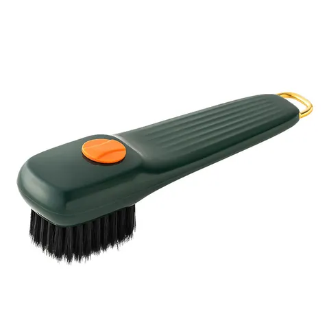 Press Type Liquid Dispensing Shoe Brush Multifunctional Laundry Cleaning Brush Soft Bristles Plastic Tool