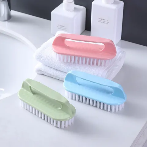 Multi-Functional Plastic Laundry Brush With Ergonomic Handle Soft Bristles Cleaning Brush For Shoes Clothes Home Cleaning