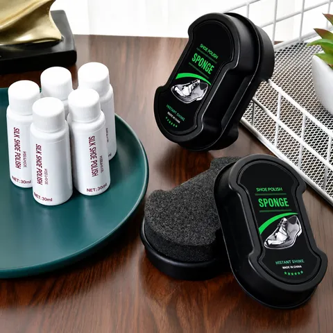 Portable Sponge Shoe Polish And Refill Oil Set Leather Care Maintenance Shine Tool