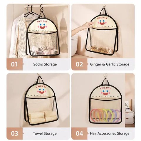 Borsa di Stoccaggio Sospesa Tasca in Rete Armadio Anta Organizzatore da Parete Intimo Calzini Supporto di Stoccaggio Custodia