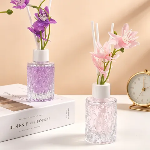 Difusor de Aromas Floral Con Flor Artificial Botella de Vidrio de Diamante Aceite Esencial Para Decoración de Dormitorio