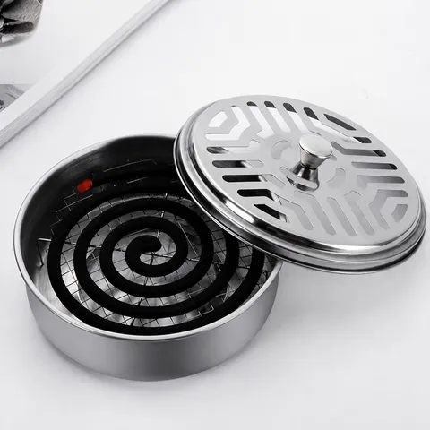 Edelstahl Mückenstäbchenhalter Mit Deckel Feuerfest Hitzebeständig Haushalt Aschenbecher Aromatherapie Ofen