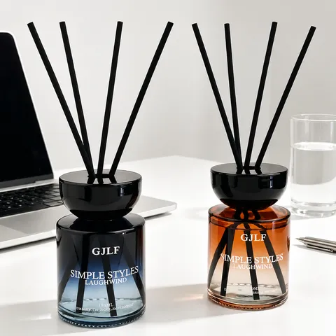 Verlauf Glas Aroma Diffusor Raumduft Lufterfrischer Mit Rattan Stäbchen Für Schlafzimmer Wohnzimmer Dekoration