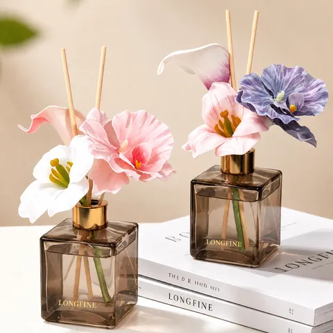 Französisch Floral Aromatherapie Rattan Diffusor Glasflasche Lufterfrischung Heimdekoration Schlafzimmer Wohnzimmer Duft