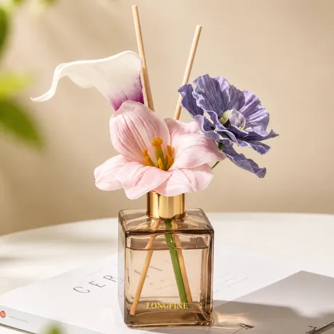 Französisch Floral Aromatherapie Rattan Diffusor Glasflasche Lufterfrischung Heimdekoration Schlafzimmer Wohnzimmer Duft