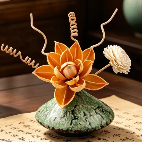 Chinese Zen Retro Aromatherapy Diffuser Ornament Home Bedroom Fragrance Essential Oil Reed Diffuser Desktop Decor