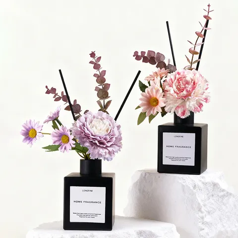 Aromatherapie Glasflasche Mit Künstlichem Nelken Blumenstrauß Duftdiffusor Für Zuhause Schlafzimmer Wohnzimmer Inneneinrichtung