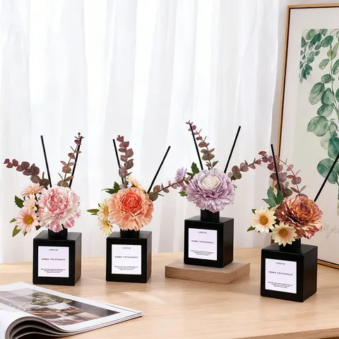 Aromatherapie Glasflasche Mit Künstlichem Nelken Blumenstrauß Duftdiffusor Für Zuhause Schlafzimmer Wohnzimmer Inneneinrichtung