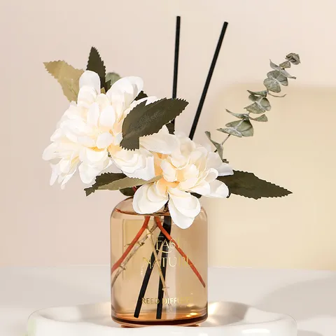 Duftstäbchen Set Glasflasche Künstlicher Blumenstrauß Duftöl Ätherisches Öl Luftverfrischer Für Zuhause Schlafzimmer Badezimmer Dekor