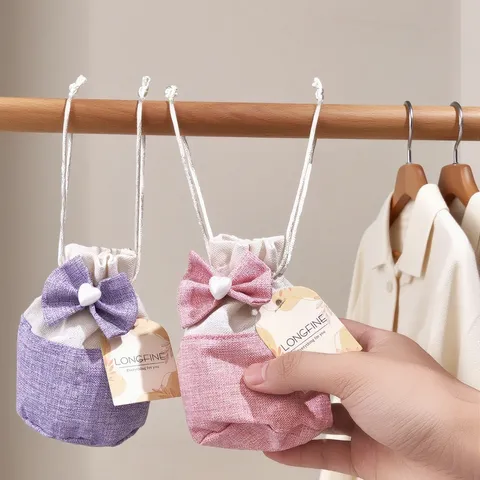 Minimalista Cotone Lino Fiocco Sacchetto Profumato Sospeso Armadio Guardaroba Borsa Aromaterapia Auto Deodorante Sacchetto