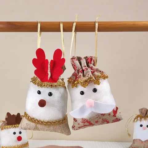 Natale Sacchetto Profumato in Lino Babbo Natale Renna Pupazzo di Neve Deodorante per Armadio Auto Casa Decorazione