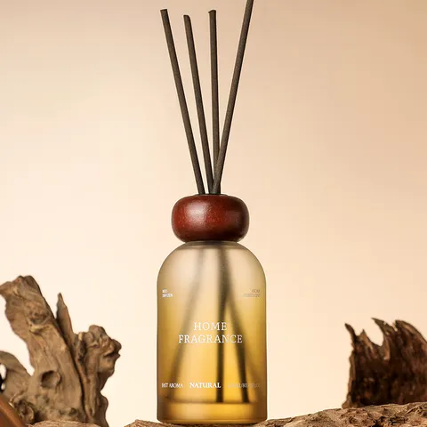 Holzkappe Mattiertes Glas Raumduft Flasche Langlebiger Heimduft Lufterfrischer Aromatherapie Ätherisches Öl Dekor