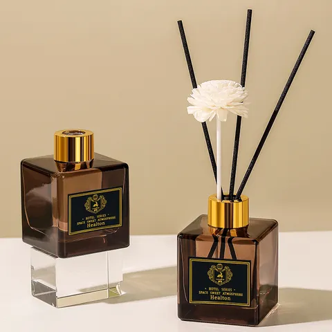 Braune Vintage Glasflasche Duftdiffusor Langlebige Aromatherapie Für Zuhause Wohnzimmer Badezimmer Hotel Serie Duft