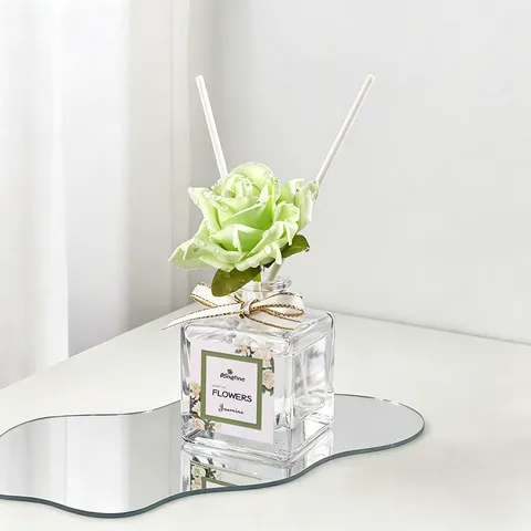 Rose Floral Reed Diffuser Glass Bottle Artificial Flower Air Freshener Home Decor Aroma Fragrance Diffuser Gift