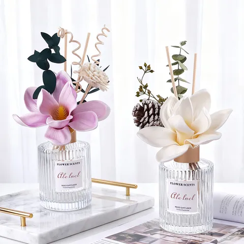 Garten Serie Glasflasche Raumdiffusor Künstliche Blume Blumen Aroma Luftverfrischer Für Zuhause Schlafzimmer Wohnzimmer