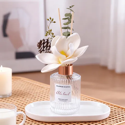 Garten Serie Glasflasche Raumdiffusor Künstliche Blume Blumen Aroma Luftverfrischer Für Zuhause Schlafzimmer Wohnzimmer