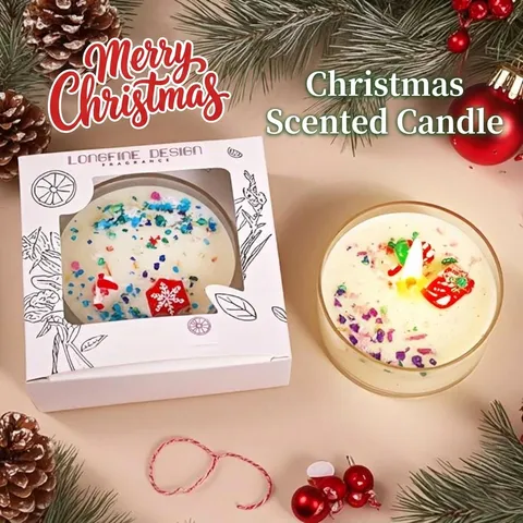 Vela Aromática de Navidad Hecha a Mano Mezcla Cera de Soja Abeja Dibujos Animados Papá Noel Reno Vela Para Decoración Hogar Fiesta Regalo