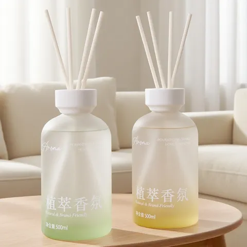 Aromathérapie aux Extraits de Plantes Maison Diffuseur de Parfum Longue Durée Flacon en Verre Dépoli Parfum d'Ambiance