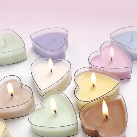 Handgemachte Duftkerze Mini Transparente Schale Aromatherapie Wachs Süß Herz Quadratisch Rund Heimdekor Party Geschenk